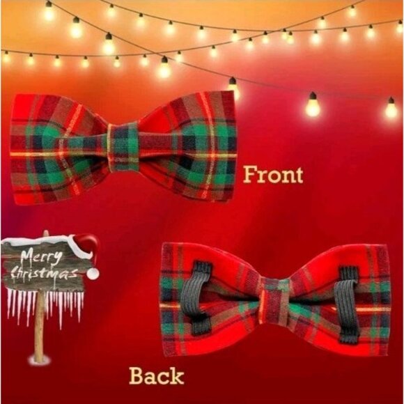 Lionheart glory Christmas Plaid Dog Collar, Dog Bow Collar Adjustable Small - Picture 6 of 10